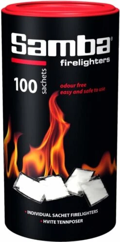 Samba Aanmaakzakjes Openhaard - 100 Stuks In Koker -Barbecues Winkel 598x1200
