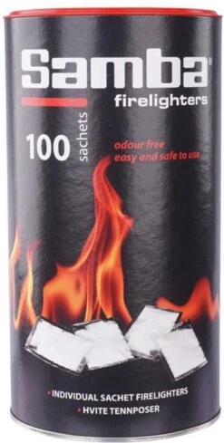 Samba Aanmaakzakjes Openhaard - 100 Stuks In Koker -Barbecues Winkel 606x1200