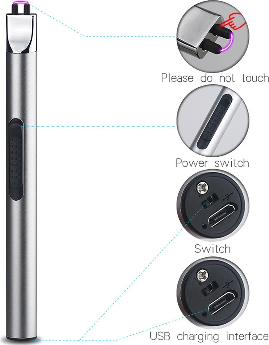 Staza - Oplaadbare Lange Elektrische Aansteker - Duurzame Plasma Aansteker - Inclusief Cadeauverpakking - BBQ - Kaarsen - Zwart 5 Staza - Oplaadbare Lange Elektrische Aansteker - Duurzame Plasma Aansteker - Inclusief Cadeauverpakking - BBQ - Kaarsen - Zwart - Afbeelding 3
