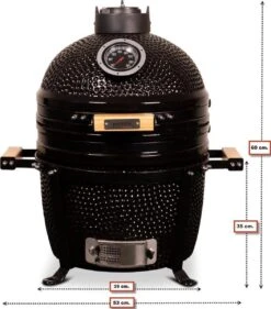 Patton Kamado 15" - Keramisch - Tafel Model - Premium Black - Medium - Zwart -Barbecues Winkel 1055x1200