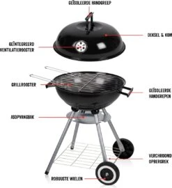 BBQ Collection Houtskoolbarbecue - Kogelbarbecue 45 X 60 Centimeter - Ronde Barbecue - Barbecue Op Wielen - Zwart - Metaal -Barbecues Winkel 1098x1200