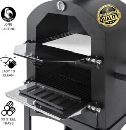 MaxxGarden Pizza Oven - Smoker Barbecue Op Hout, Houtskool Of Pellets - 45 X 65 X 158cm -Barbecues Winkel 1162x1200