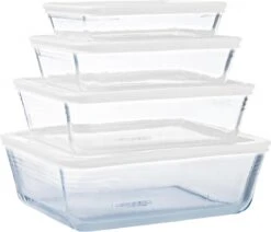 Pyrex - Cook & Freeze Schaal Met Deksel Set Van 8 Stuks - Transparant/Wit -Barbecues Winkel 1200x1030