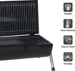 MaxxGarden BBQ - Houtskool Barbecue - Smoker Barbecue - Grilloppervlak (LxB) 38 X 52 Cm - Met Dubbel Grill Vlak - Zwart -Barbecues Winkel 1200x1132