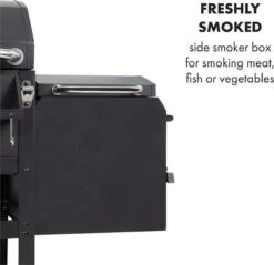 Klarstein Kingsville Double Barbecue - Houtskool- En Gasbarbecue - Smoker BBQ - Inclusief Deksels En Thermometer - Met 2 Roosters - Zwart -Barbecues Winkel 1200x1161