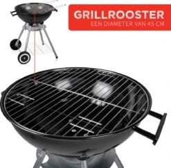 BBQ Collection Houtskoolbarbecue - Kogelbarbecue 45 X 60 Centimeter - Ronde Barbecue - Barbecue Op Wielen - Zwart - Metaal -Barbecues Winkel 1200x1174