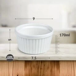 Chefarone Mini Ronde Ovenschalen - Mini Vormpjes Set Van 10 - Bakvormen Keramiek 200 ML - Crème Brulée Schaaltje - Wit -Barbecues Winkel 1200x1200 108