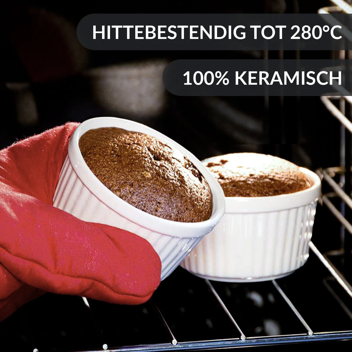 Chefarone Mini Ronde Ovenschalen - Mini Vormpjes Set Van 10 - Bakvormen Keramiek 200 ML - Crème Brulée Schaaltje - Multicolor 4 Chefarone Mini Ronde Ovenschalen - Mini Vormpjes Set Van 10 - Bakvormen Keramiek 200 ML - Crème Brulée Schaaltje - Multicolor - Afbeelding 2