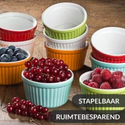 Chefarone Mini Ronde Ovenschalen - Mini Vormpjes Set Van 10 - Bakvormen Keramiek 200 ML - Crème Brulée Schaaltje - Multicolor 13 Chefarone Mini Ronde Ovenschalen - Mini Vormpjes Set Van 10 - Bakvormen Keramiek 200 ML - Crème Brulée Schaaltje - Multicolor -Barbecues Winkel 1200x1200 146