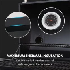 Klarstein Kingsville Double Barbecue - Houtskool- En Gasbarbecue - Smoker BBQ - Inclusief Deksels En Thermometer - Met 2 Roosters - Zwart -Barbecues Winkel 1200x1200 49