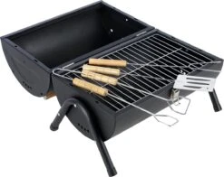 MaxxGarden BBQ - Houtskool Barbecue - Smoker Barbecue - Grilloppervlak (LxB) 38 X 52 Cm - Met Dubbel Grill Vlak - Zwart -Barbecues Winkel 1200x954