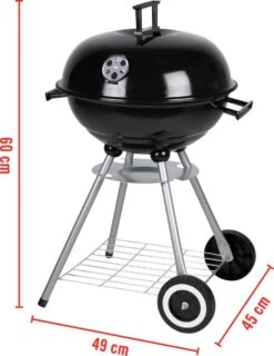 BBQ Collection Houtskoolbarbecue - Kogelbarbecue 45 X 60 Centimeter - Ronde Barbecue - Barbecue Op Wielen - Zwart - Metaal -Barbecues Winkel 925x1200